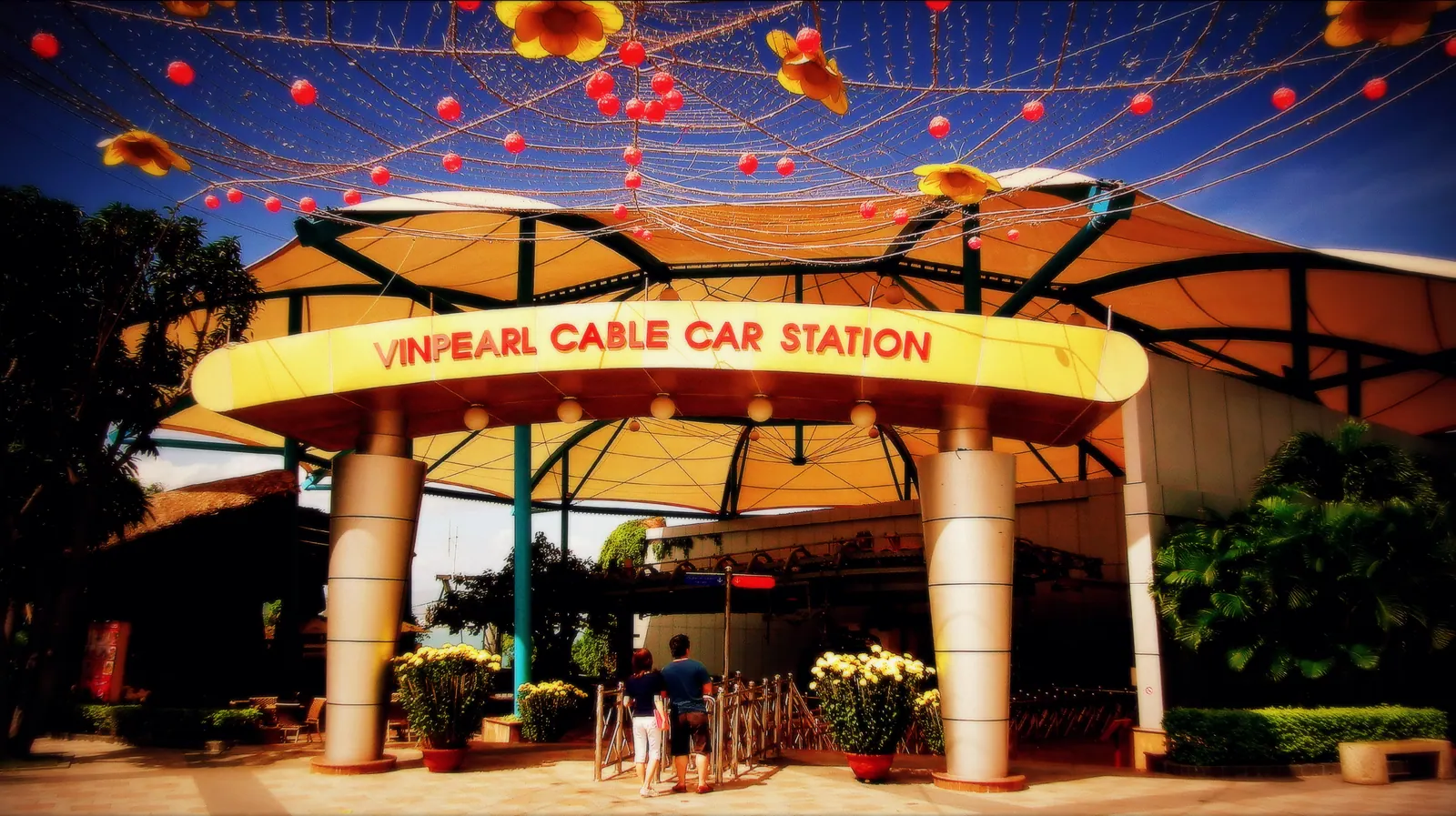 The cable car station for Hon Tre island on Nha Trang bay.